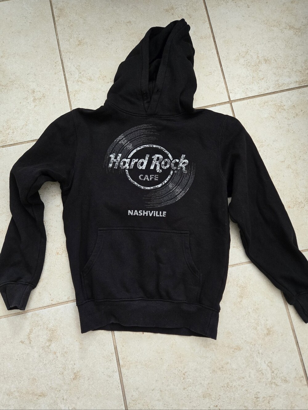 Hard Rock Cafe Black Adult Medium Hoodie with Silver Logo